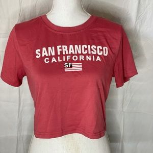 Cropped short sleeve top